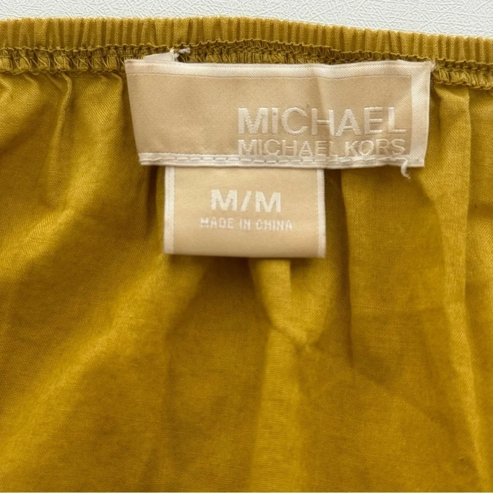 Michael Kors Mustard Yellow Embroidered Boho Tunic‎ Dress M
